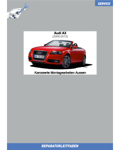Audi A3 Cabriolet (2008-2013) Reparaturleitfaden Karosserie Aussen incl. Verdeck