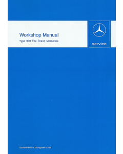 Mercedes Benz Typ 600 / W 100 Workshop Manual 