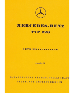 Mercedes Benz W187 Typ 220 (1951-1954) Betriebsanleitung